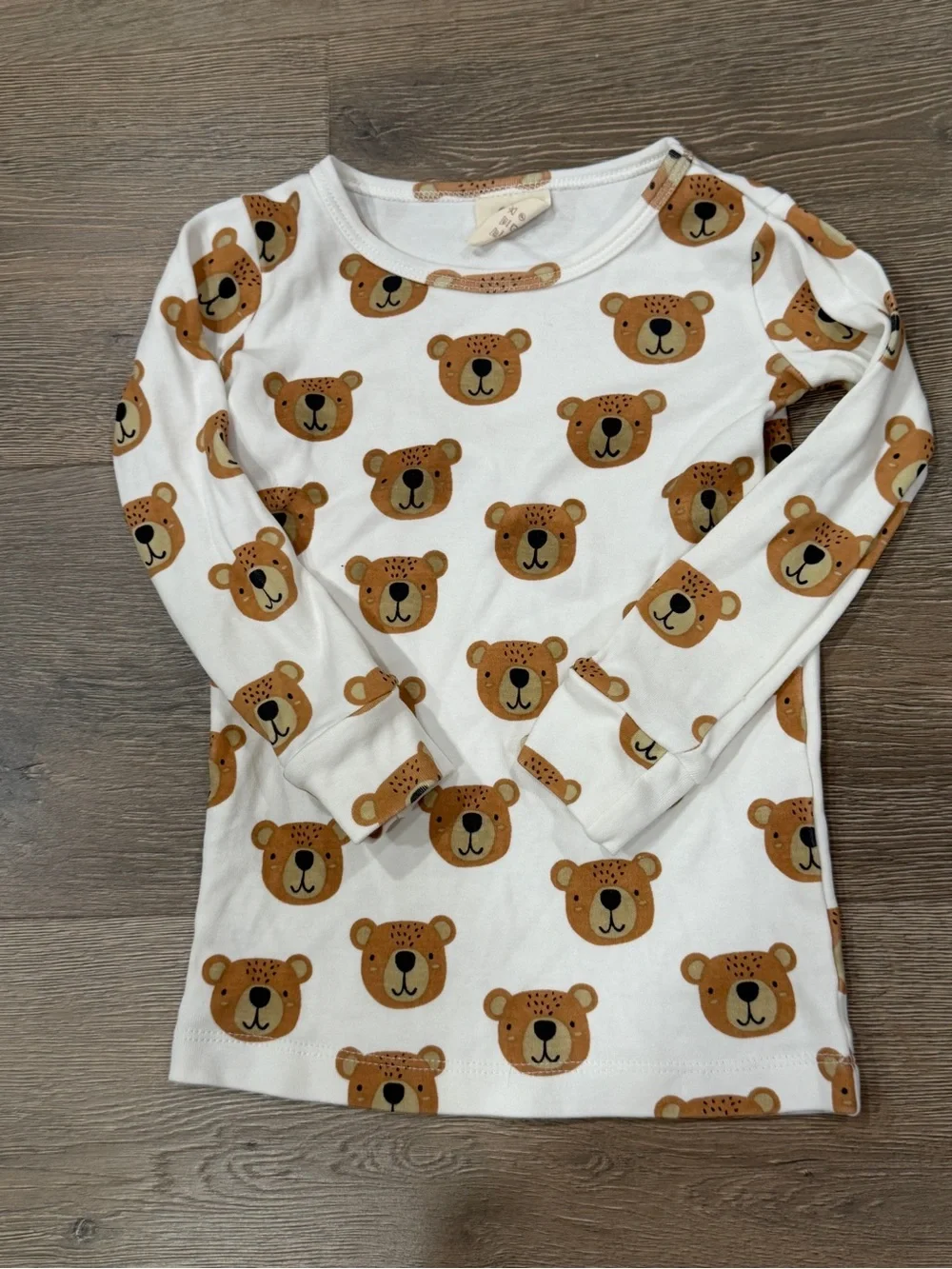 Siix organic cotton bear pajamas set long sleeve gender neutral